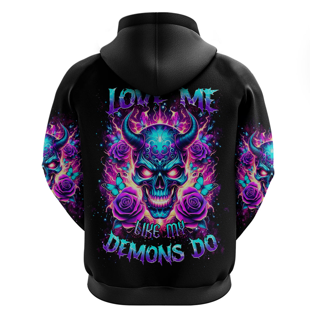 Thunder Skull Zip Hoodie Love Me Like My Demons Do