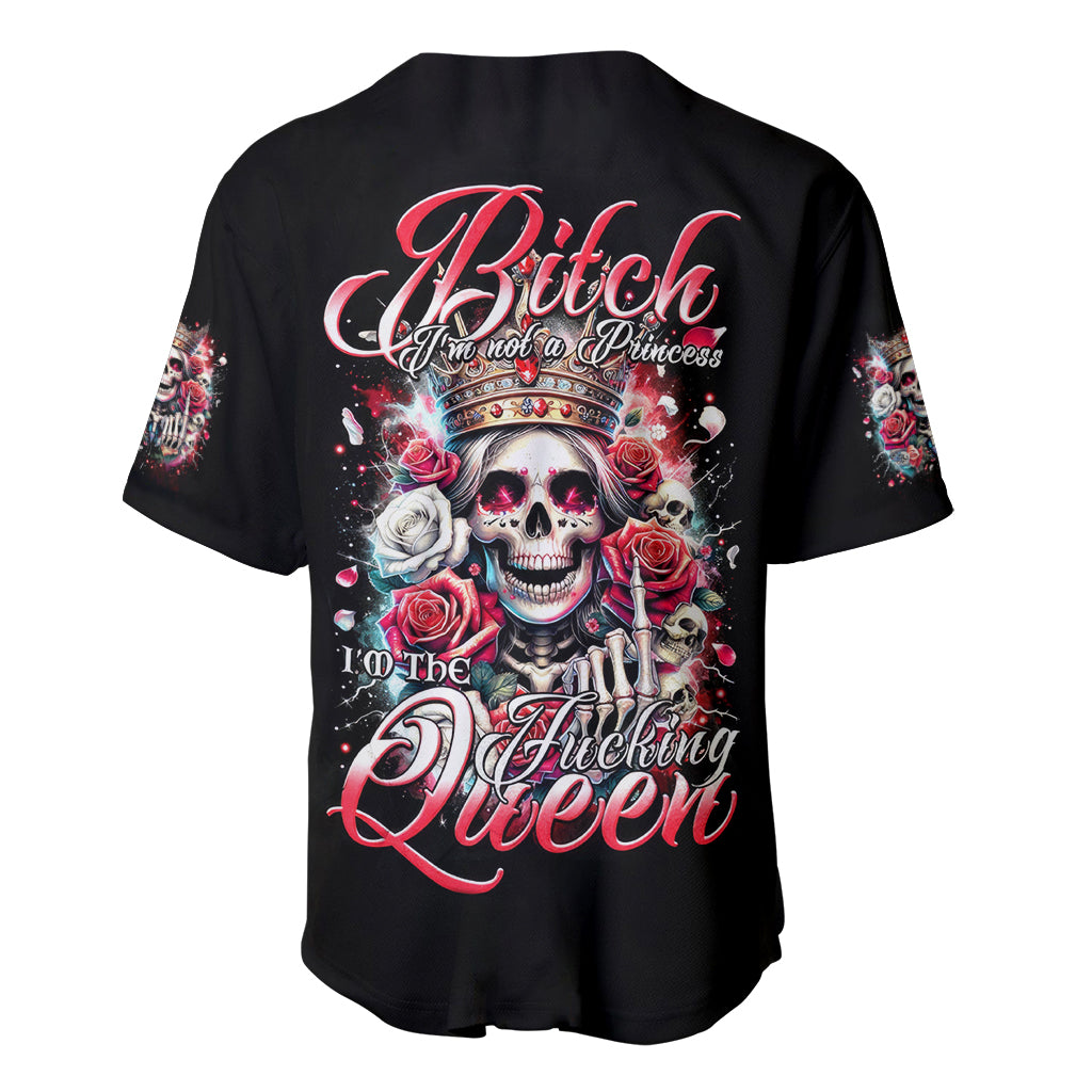 Queen Skull Baseball Jersey Bitch I'm Not A Princess I'm The Fucking Queen - Wonder Print Shop