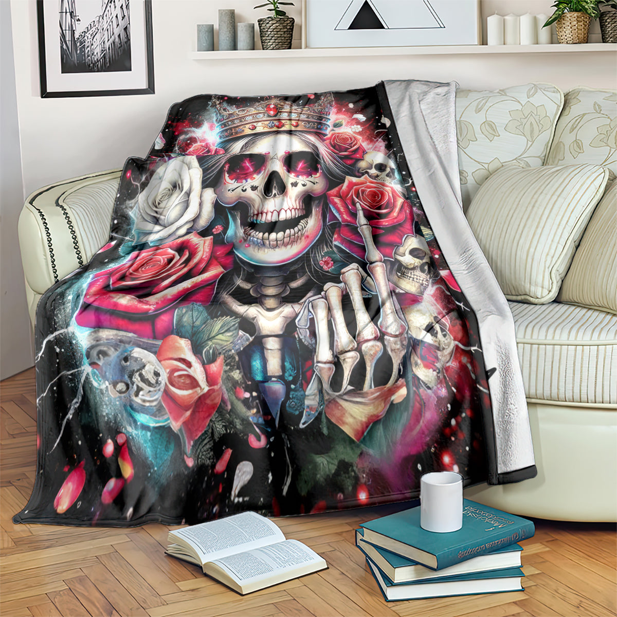 Queen Skull Blanket Bitch I'm Not A Princess I'm The Fucking Queen