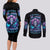 Rose Skull Couples Matching Long Sleeve Bodycon Dress and Long Sleeve Button Shirt I'm Never Alone My Demons Are With Me 24/7 - Wonder Print Shop