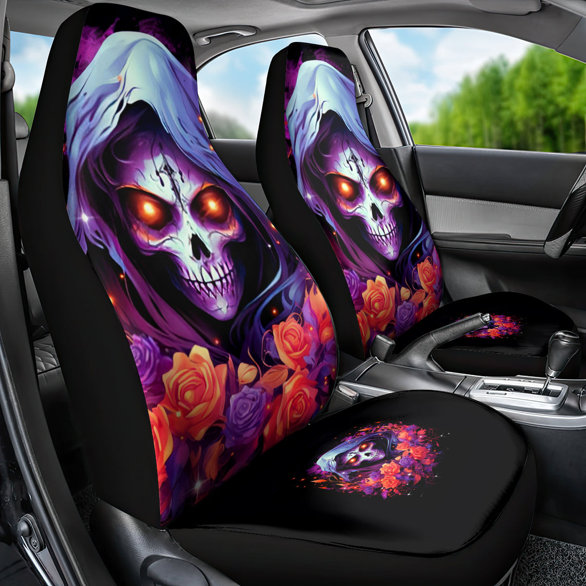 Rose Skull Car Seat Cover F Bomb Mom I Sprinkle That Shit Like Confetti - Wonder Print Shop