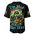 Sunflower Skull Baseball Jersey I'm Blunt Because God Rolled Me That Way - Wonder Print Shop