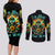 Sunflower Skull Couples Matching Long Sleeve Bodycon Dress and Long Sleeve Button Shirt I'm Blunt Because God Rolled Me That Way - Wonder Print Shop