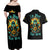 Sunflower Skull Couples Matching Off Shoulder Maxi Dress and Hawaiian Shirt I'm Blunt Because God Rolled Me That Way - Wonder Print Shop