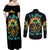 Sunflower Skull Couples Matching Off Shoulder Maxi Dress and Long Sleeve Button Shirt I'm Blunt Because God Rolled Me That Way - Wonder Print Shop