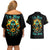 Sunflower Skull Couples Matching Off Shoulder Short Dress and Hawaiian Shirt I'm Blunt Because God Rolled Me That Way - Wonder Print Shop