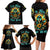 Sunflower Skull Family Matching Long Sleeve Bodycon Dress and Hawaiian Shirt I'm Blunt Because God Rolled Me That Way - Wonder Print Shop