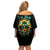 Sunflower Skull Family Matching Off Shoulder Short Dress and Hawaiian Shirt I'm Blunt Because God Rolled Me That Way - Wonder Print Shop