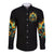 Sunflower Skull Long Sleeve Button Shirt I'm Blunt Because God Rolled Me That Way - Wonder Print Shop