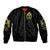 Sunflower Skull Sleeve Zip Bomber Jacket I'm Blunt Because God Rolled Me That Way