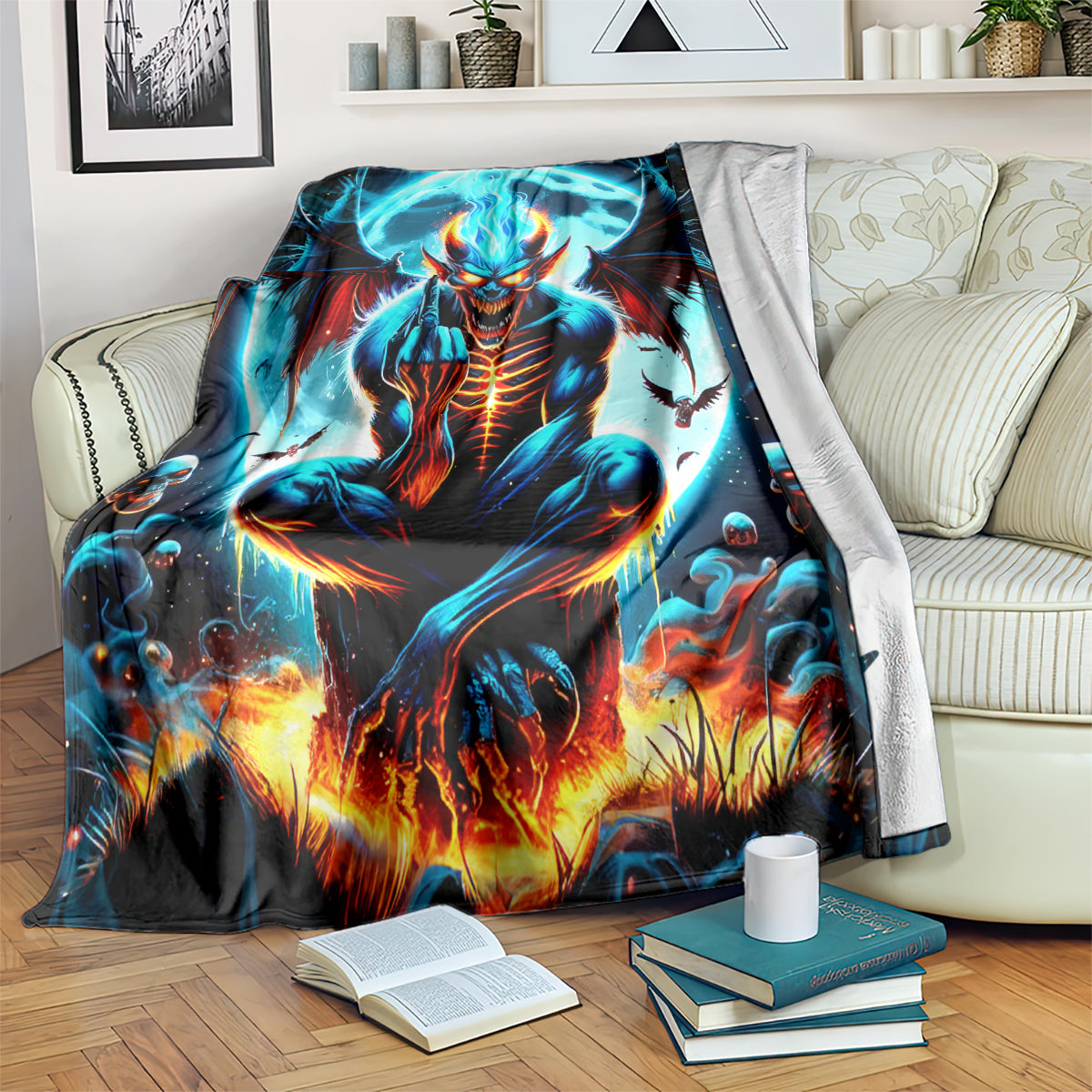 Devil Skull Blanket One Day I'm Gonna Just Say And Let My Demons Out Play