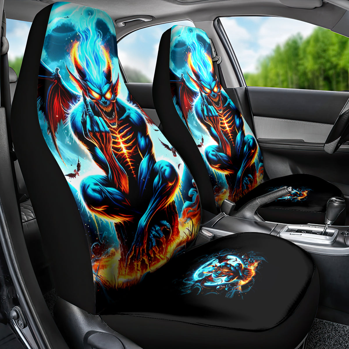 Devil Skull Car Seat Cover One Day I'm Gonna Just Say And Let My Demons Out Play - Wonder Print Shop