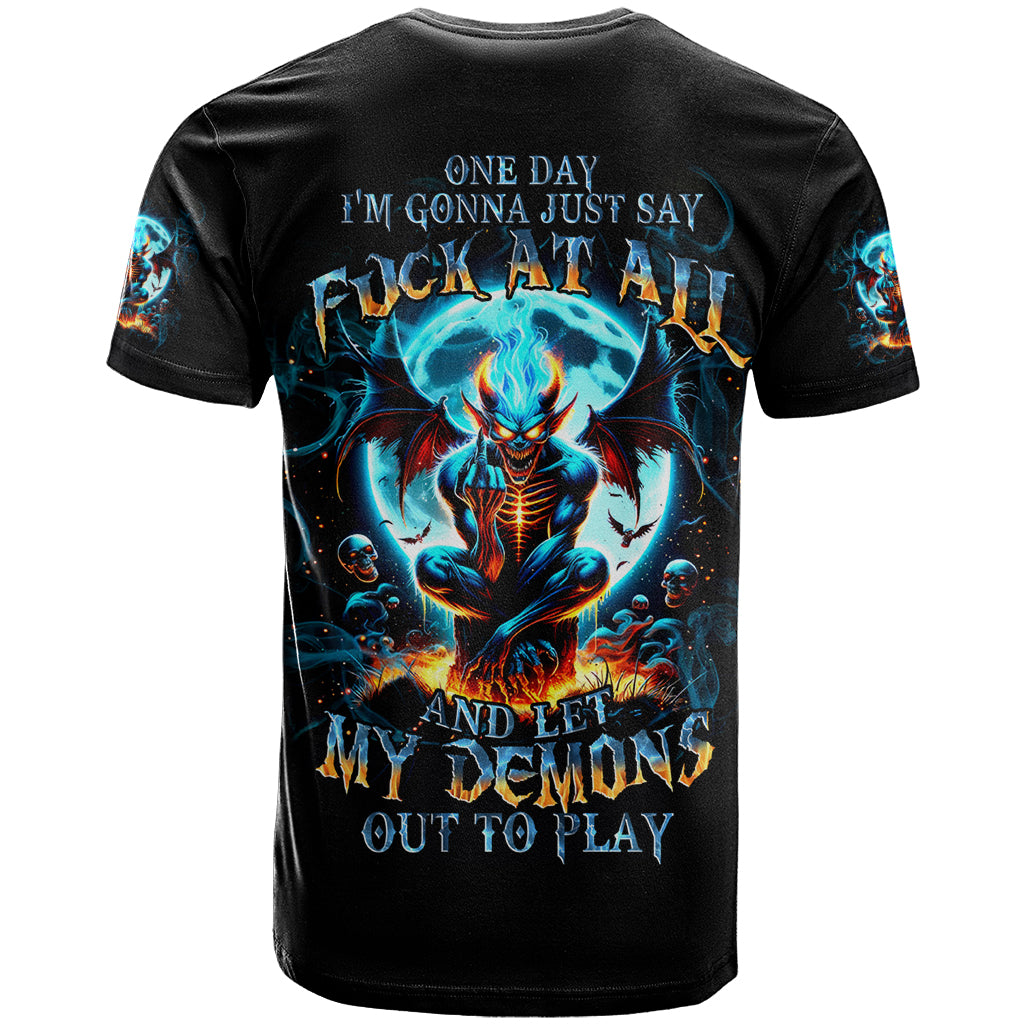 Devil Skull T Shirt One Day I'm Gonna Just Say And Let My Demons Out Play