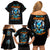 Wolf Skull Family Matching Off Shoulder Short Dress and Hawaiian Shirt Born As Human But Wolft At Heart - Wonder Print Shop