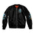 Wolf Skull Sleeve Zip Bomber Jacket Born As Human But Wolft At Heart - Wonder Print Shop