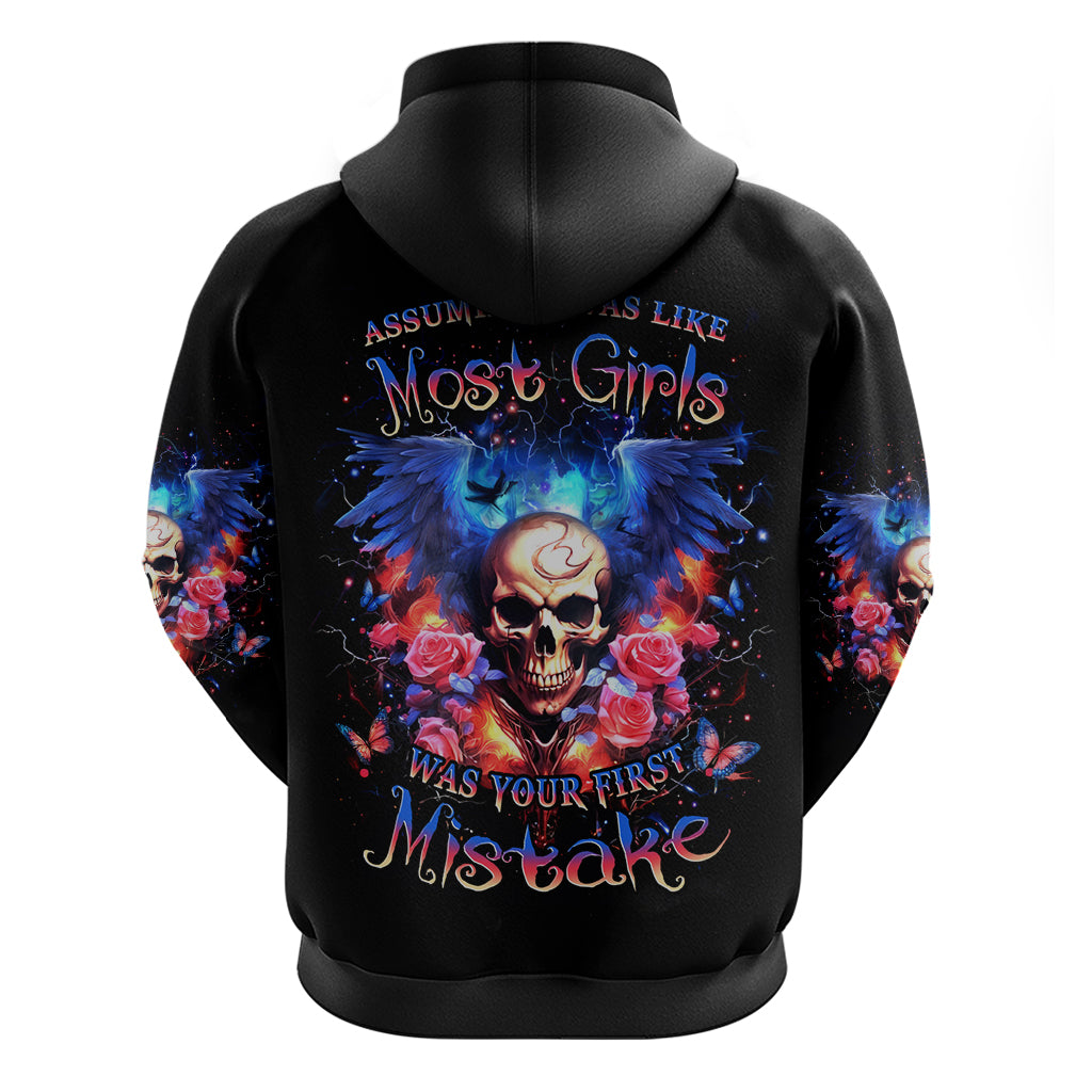 Fairy Skull Hoodie Assuming I Was Like Most Girls Was Your First Mistake - Wonder Print Shop