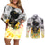 I Am Black Queen Couples Matching Off Shoulder Short Dress and Long Sleeve Button Shirt Flowers Retro Style - Wonder Print Shop