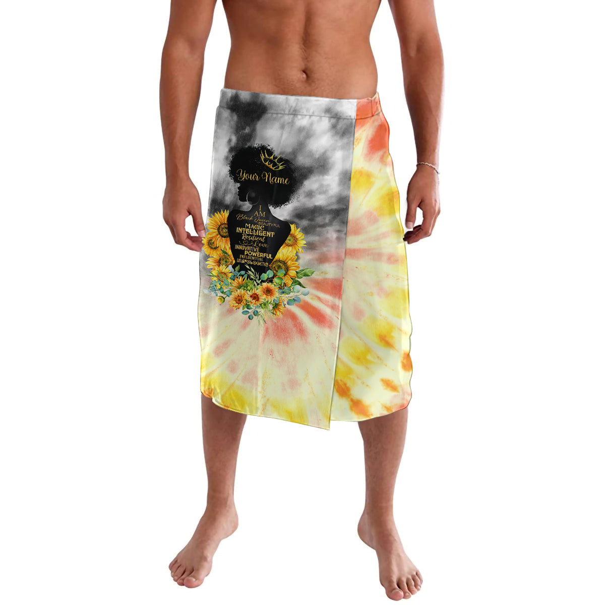 I Am Black Queen Lavalava Flowers Retro Style - Wonder Print Shop