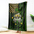 St Patrick's Day Skull Blanket American Flag Shamrock