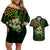 St Patrick's Day Skull Couples Matching Off Shoulder Short Dress and Hawaiian Shirt American Flag Shamrock - Wonder Print Shop