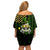 St Patrick's Day Skull Off Shoulder Short Dress American Flag Shamrock - Wonder Print Shop