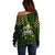 St Patrick's Day Skull Off Shoulder Sweater American Flag Shamrock - Wonder Print Shop