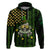 St Patrick's Day Skull Zip Hoodie American Flag Shamrock