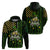 St Patrick's Day Skull Zip Hoodie American Flag Shamrock