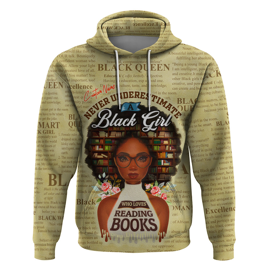 Personalized Black Girl African Hoodie Never Underestimate A Book Lover