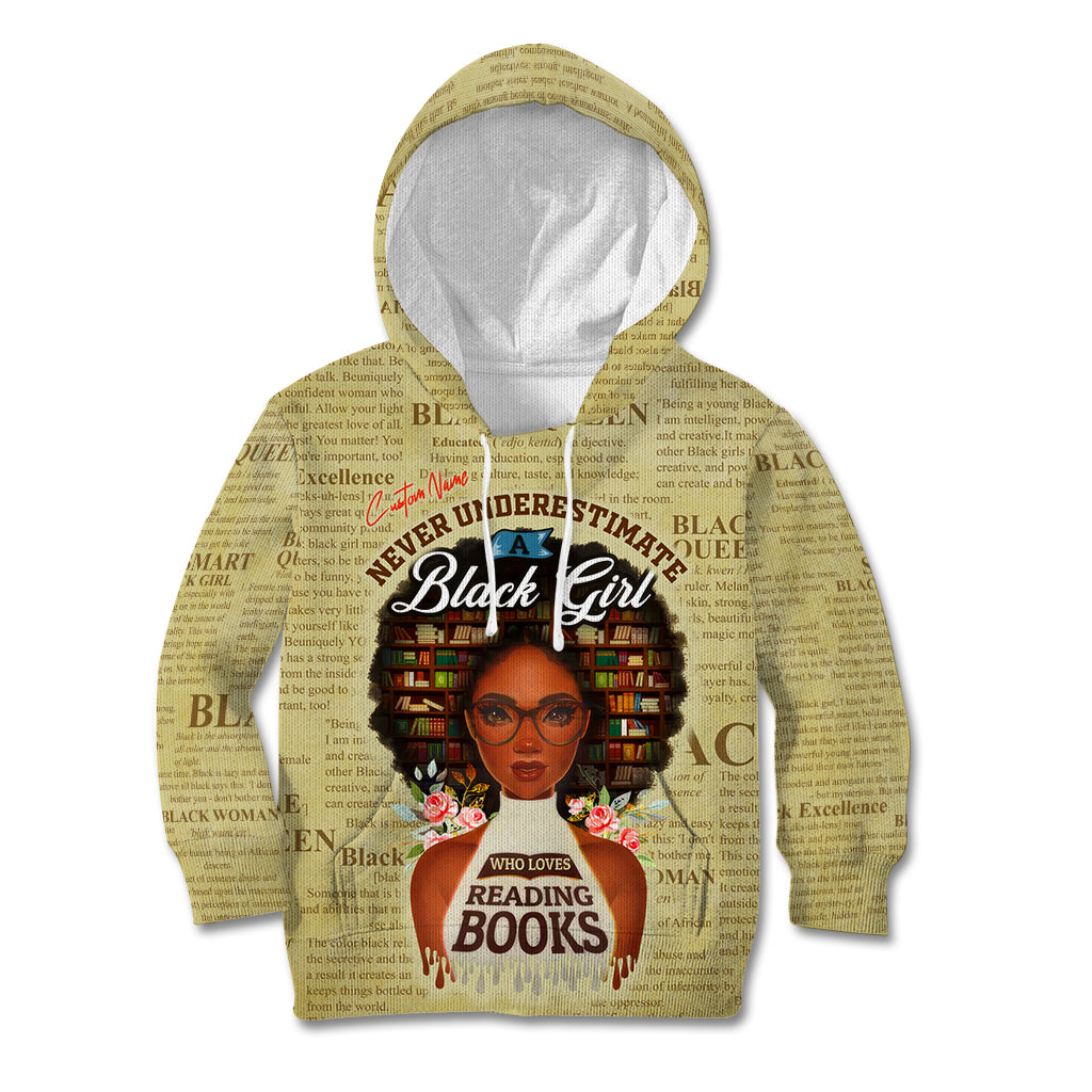 Personalized Black Girl African Kid Hoodie Never Underestimate A Book Lover