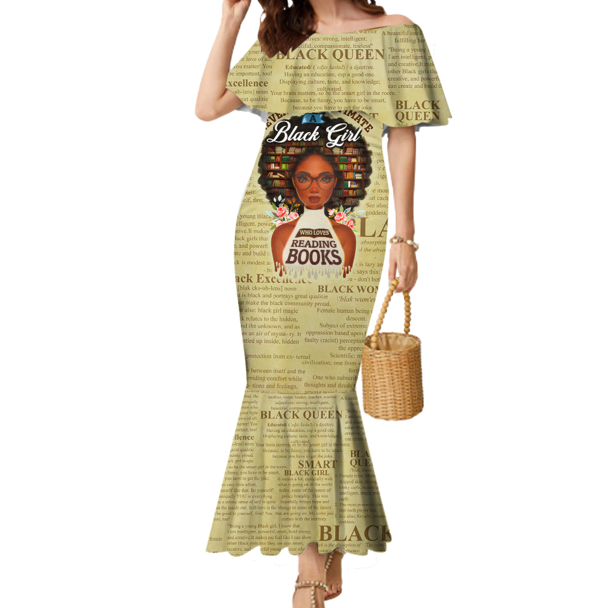 Personalized Black Girl African Mermaid Dress Never Underestimate A Book Lover