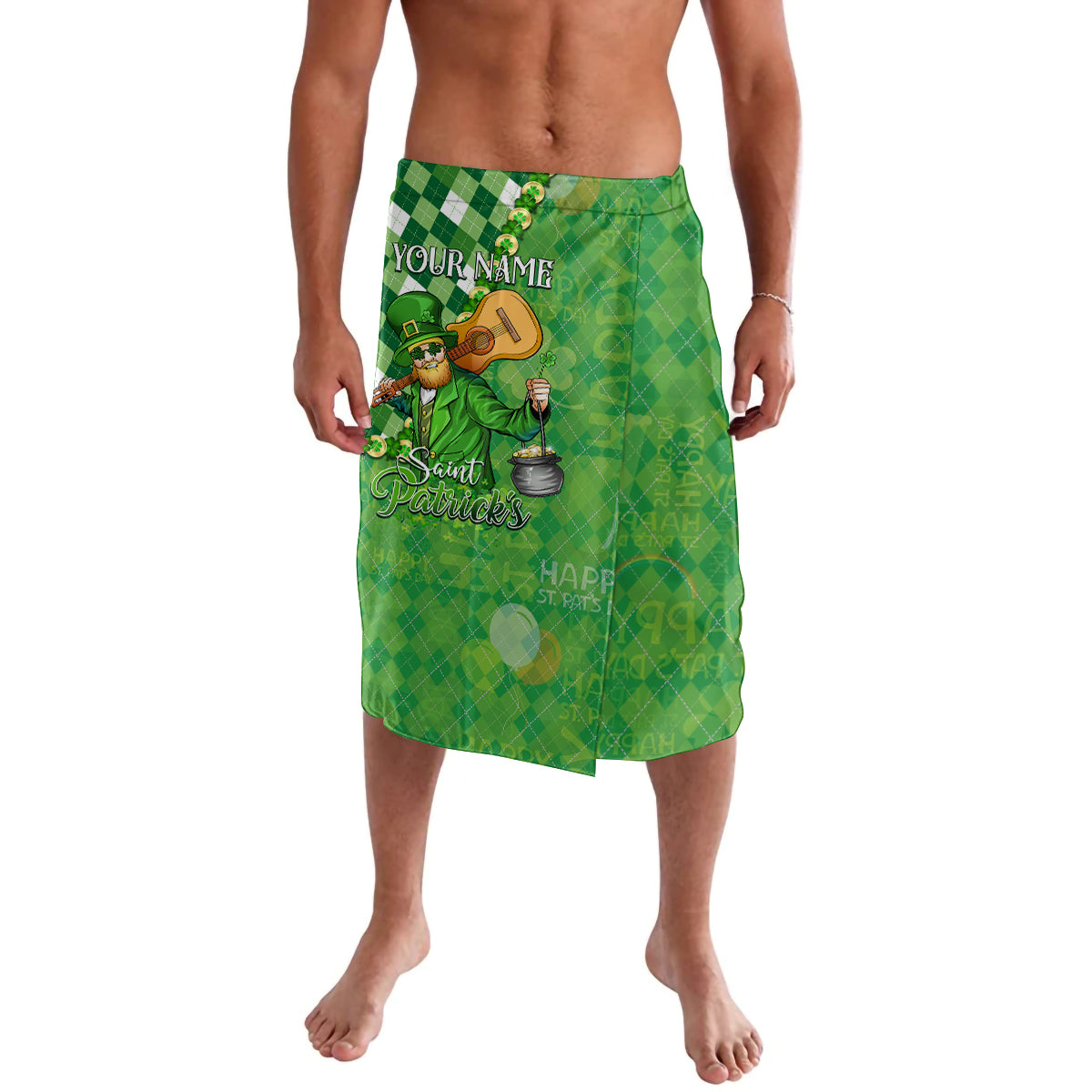 Personalized Happy St Patrick's Day Lavalava Irish Leprechaun - Wonder Print Shop