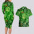 Ireland St Patrick's Day Couples Matching Long Sleeve Bodycon Dress and Hawaiian Shirt Symbols Neon - Wonder Print Shop