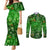 Ireland St Patrick's Day Couples Matching Mermaid Dress and Long Sleeve Button Shirt Symbols Neon