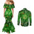 Ireland St Patrick's Day Couples Matching Mermaid Dress and Long Sleeve Button Shirt Symbols Neon