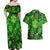 Ireland St Patrick's Day Couples Matching Off Shoulder Maxi Dress and Hawaiian Shirt Symbols Neon - Wonder Print Shop