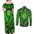 Ireland St Patrick's Day Couples Matching Off Shoulder Maxi Dress and Long Sleeve Button Shirt Symbols Neon - Wonder Print Shop