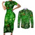 Ireland St Patrick's Day Couples Matching Short Sleeve Bodycon Dress and Long Sleeve Button Shirt Symbols Neon - Wonder Print Shop