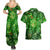 Ireland St Patrick's Day Couples Matching Summer Maxi Dress and Hawaiian Shirt Symbols Neon - Wonder Print Shop