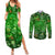 Ireland St Patrick's Day Couples Matching Summer Maxi Dress and Long Sleeve Button Shirt Symbols Neon - Wonder Print Shop