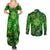 Ireland St Patrick's Day Couples Matching Summer Maxi Dress and Long Sleeve Button Shirt Symbols Neon - Wonder Print Shop