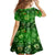 Ireland St Patrick's Day Family Matching Long Sleeve Bodycon Dress and Hawaiian Shirt Symbols Neon - Wonder Print Shop