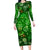 Ireland St Patrick's Day Family Matching Long Sleeve Bodycon Dress and Hawaiian Shirt Symbols Neon - Wonder Print Shop