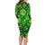 Ireland St Patrick's Day Family Matching Long Sleeve Bodycon Dress and Hawaiian Shirt Symbols Neon - Wonder Print Shop