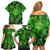 Ireland St Patrick's Day Family Matching Off Shoulder Short Dress and Hawaiian Shirt Symbols Neon - Wonder Print Shop