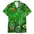 Ireland St Patrick's Day Family Matching Short Sleeve Bodycon Dress and Hawaiian Shirt Symbols Neon - Wonder Print Shop