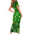 Ireland St Patrick's Day Family Matching Short Sleeve Bodycon Dress and Hawaiian Shirt Symbols Neon - Wonder Print Shop