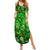 Ireland St Patrick's Day Family Matching Summer Maxi Dress and Hawaiian Shirt Symbols Neon - Wonder Print Shop