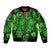 Ireland St Patrick's Day Sleeve Zip Bomber Jacket Symbols Neon