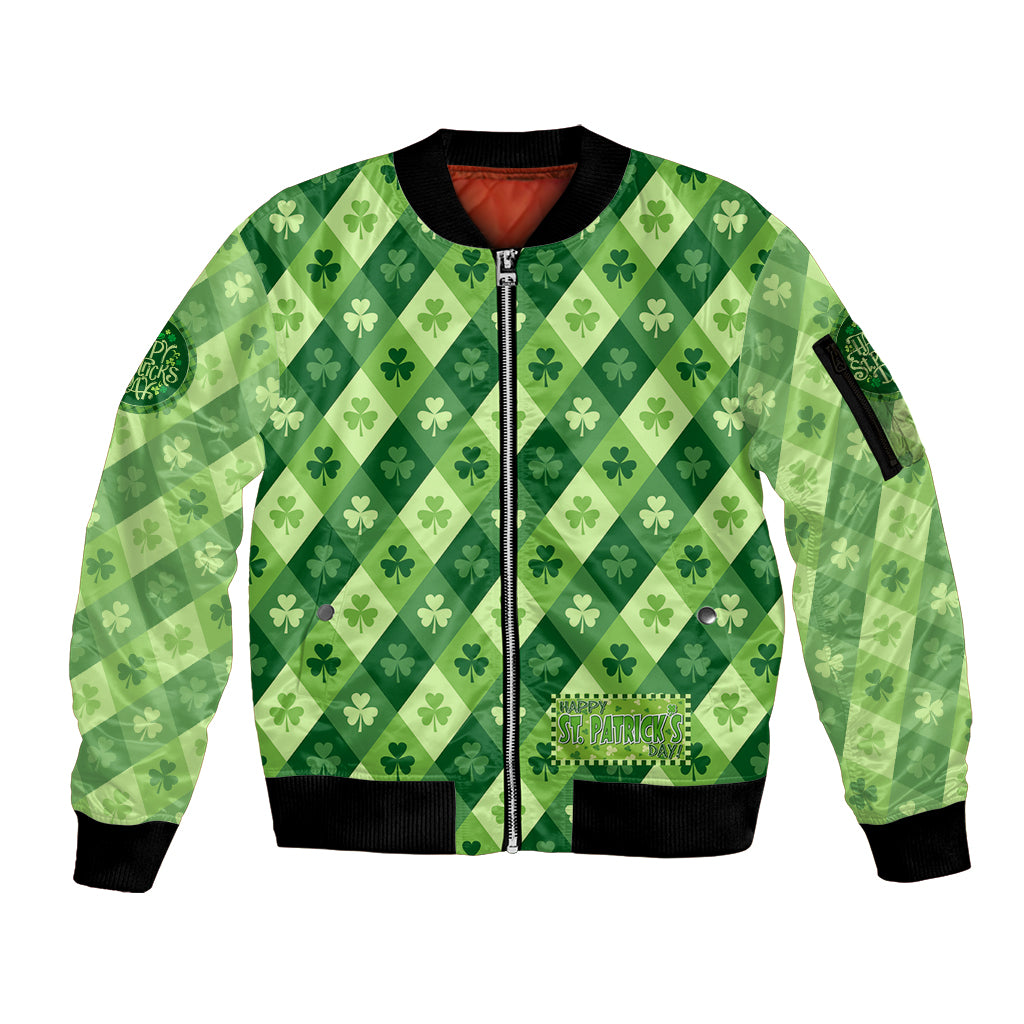 Irish St Patrick's Day Sleeve Zip Bomber Jacket Simple Style - Wonder Print Shop